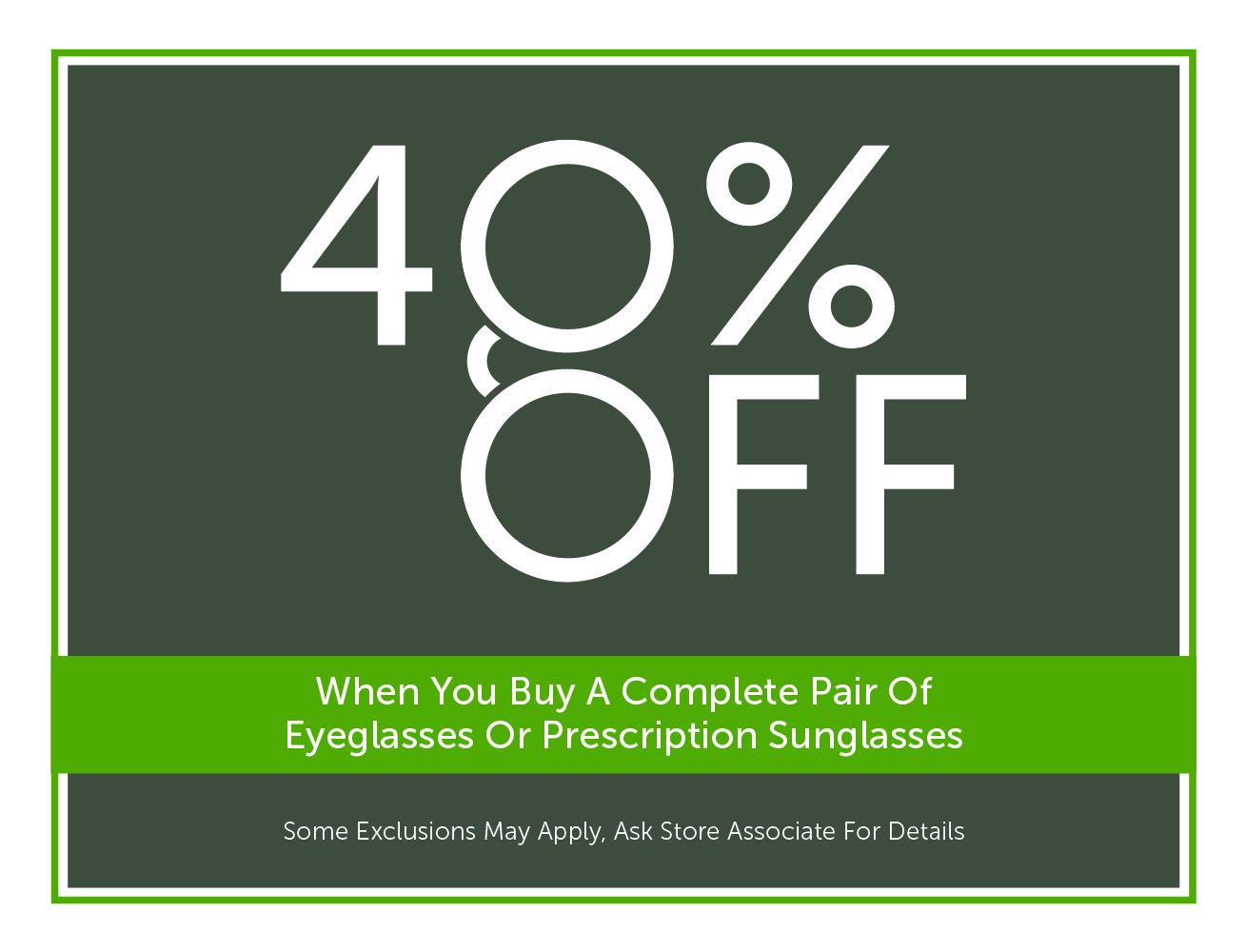 40% off second pair